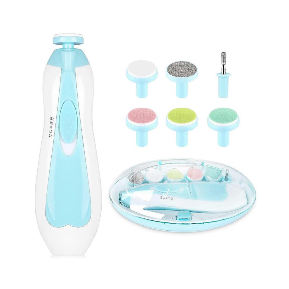 Electric Nail File Drill for Baby No Sharp Claws Hurt, 6 in 1 Safety Cutter Trimmer Clipper