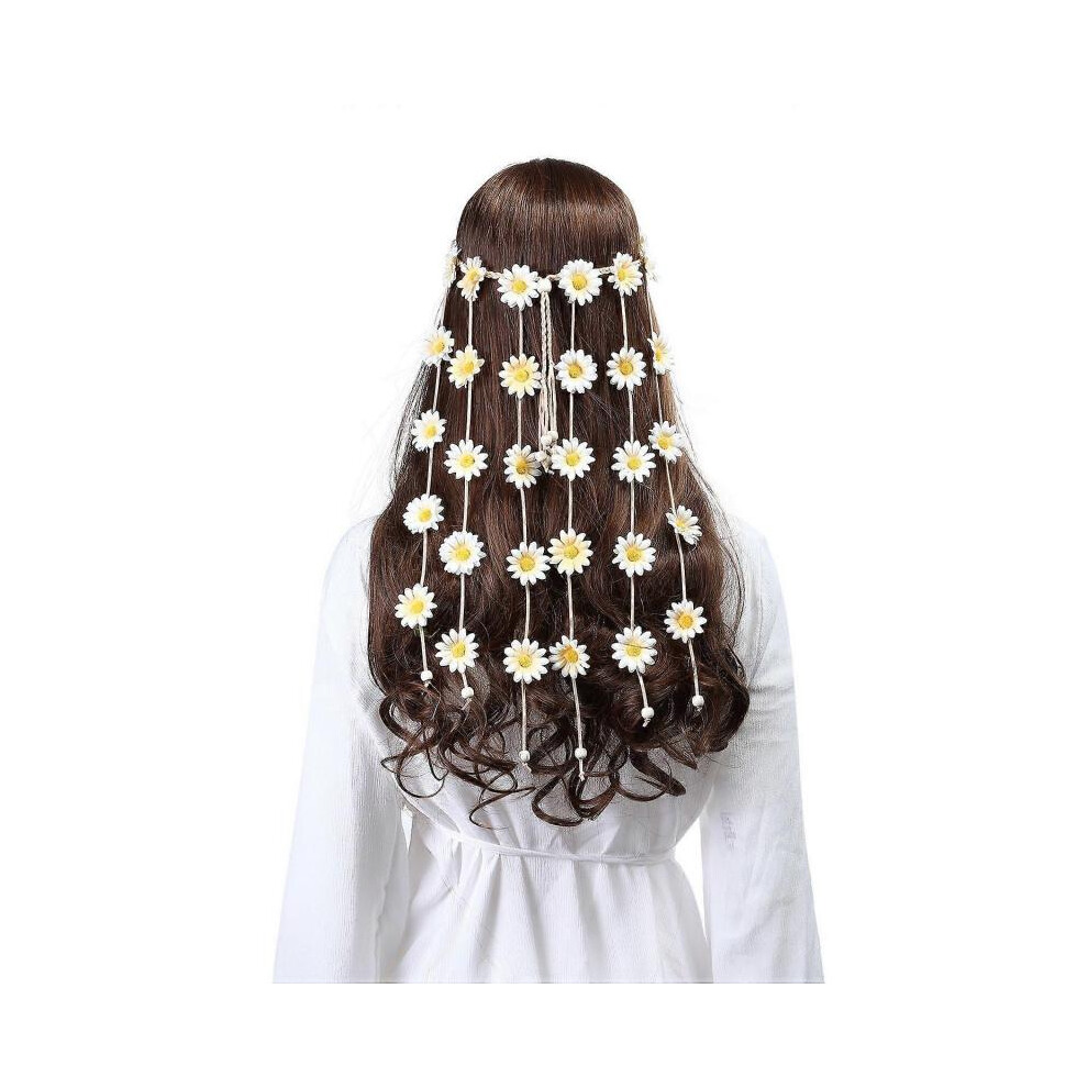 Flower Crown - Sunflowers Beads Adjust Flower Headdress Hair Accessories