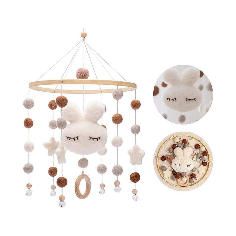 Baby Mobile Crib Bunny For Newborn Nursery Toys And Infant Room Decoration Light