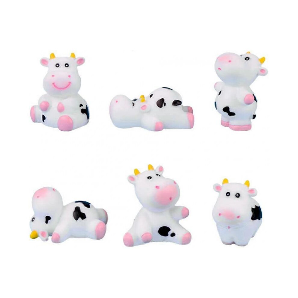 Creative Cow Potted 6-Piece Resin Craft Fairy Garden of Micro Landscape Decoration
