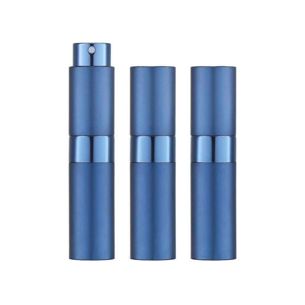 8ML Travel Fragrance Spray Bottle (3 Pieces) Empty Cologne Dispenser, Portable Sprayer (Blue)