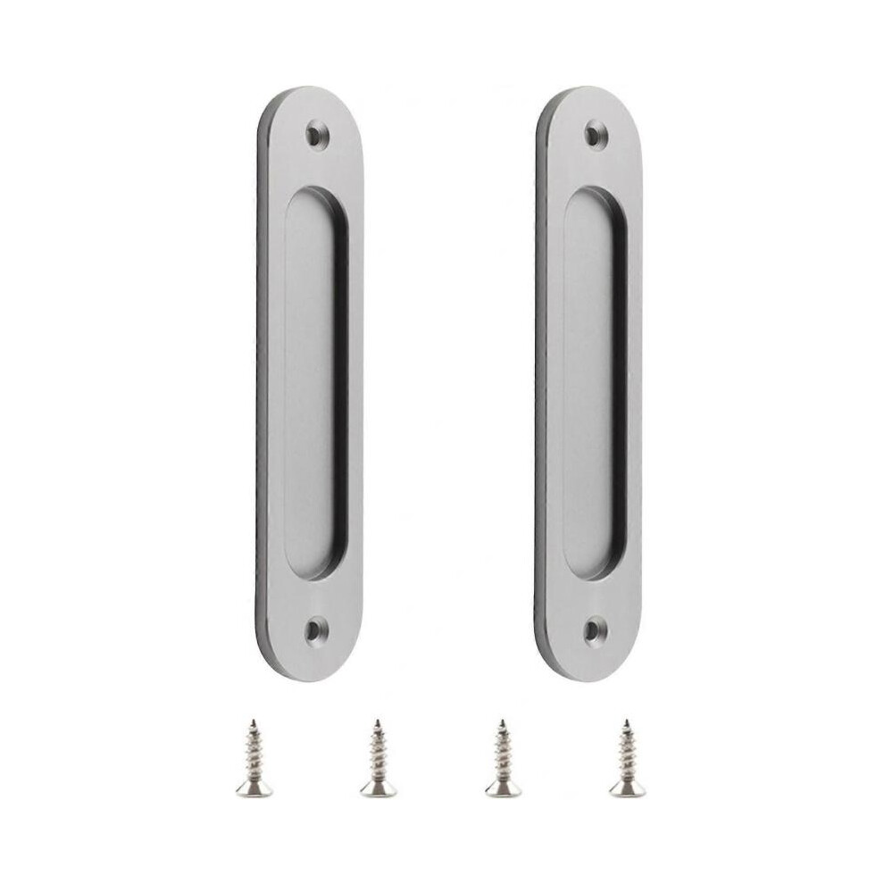 Pack Matte Aluminum Alloy Oval Sliding Door Handle with Screws for Sliding Barn Door