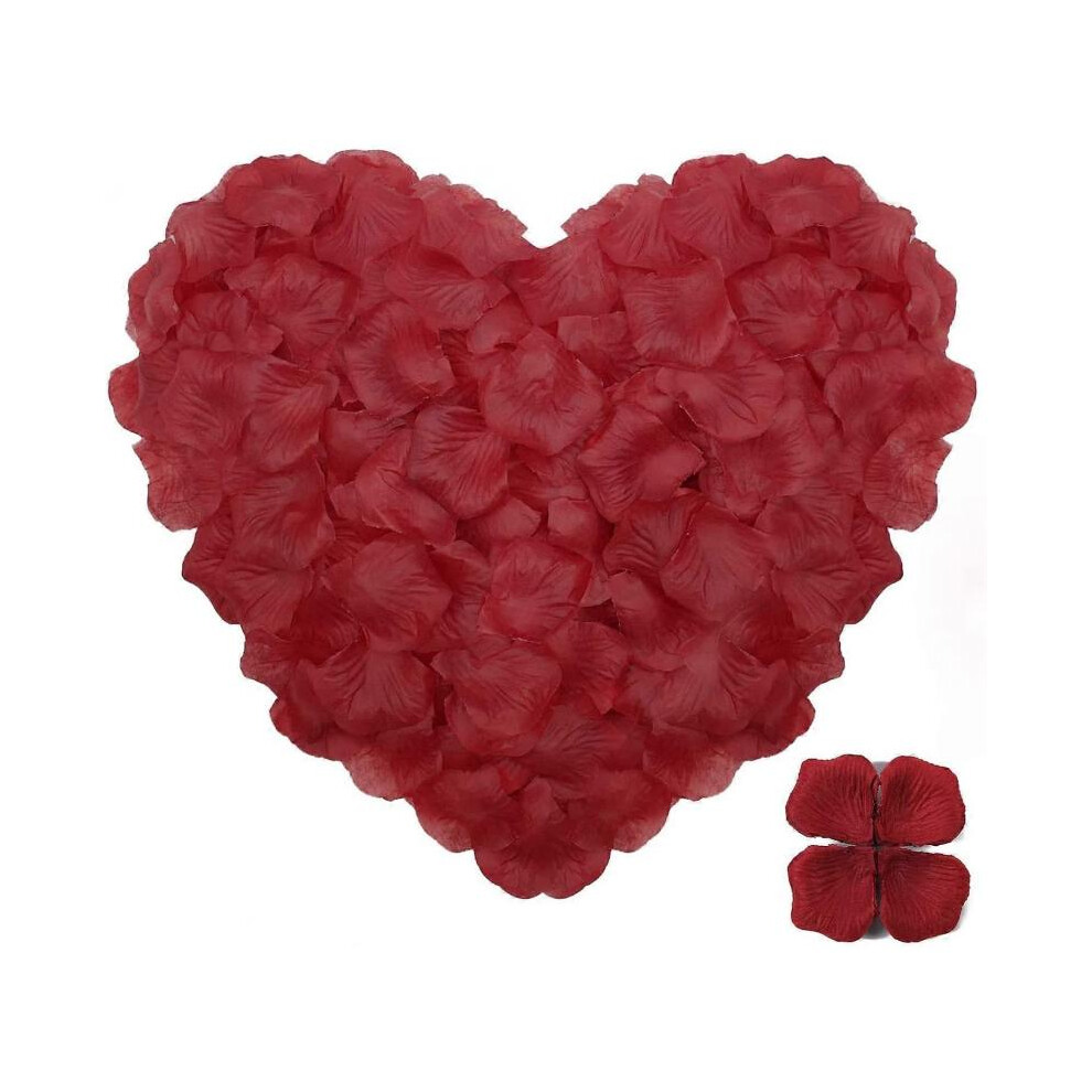 1000 Pcs Rose Petals Artificial Silk Flowers Petals No-Taste Artificial Roses for Wedding Decoration  (Dark Red)
