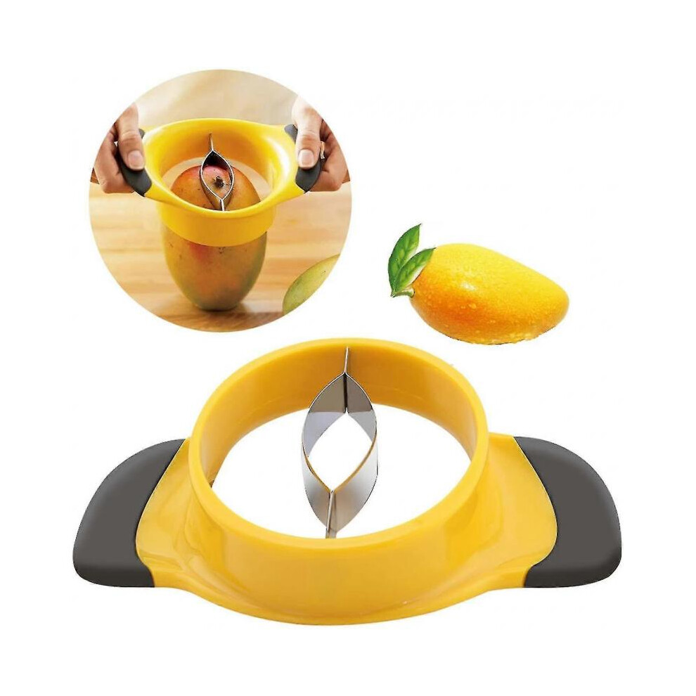 Stainless Steel Mango Slicer - Extra Large Mango Corer, Ultra-sharp Mango Cutter, Peeler, Splitter, Pitter, And Divider