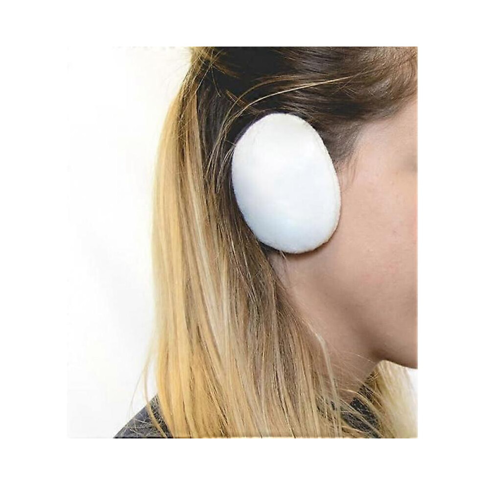 (White) Earbags Bandless Ear Warmers/Earmuffs (1Pair) White