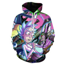 (Style D,2XL)Rick And Morty3d Digital Printed Hoodie Hooded Men Fashion Leisure Clothing