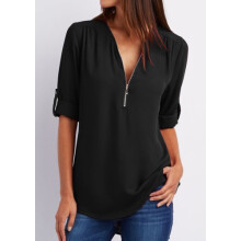 (Black, M) Fashion Us Ladies Casual Tops Tshirt Women Summer Loose Top Sleeve Blouse Long