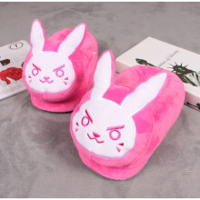 (DVA Bunny) Overwatch Slippers Ow Dva Reaper Hanzo Genji Soldier Plush Shoes Sandal Warm