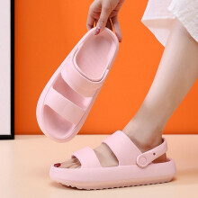 (Pink, 36/37 FootLength=22.5-23.5cm) Women Summer Thick Platform Slippers Beach Eva Flip Flops Soft Sole Sandal Slide
