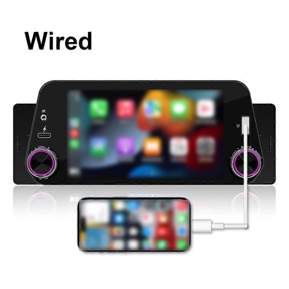 (As Show, One Size) Car Stereo Receiver 4*60W Single Din Colorful S Mp5 Player With 5'' 720P Touchscreen Bt 5.0 Fm Light/Red/Green 6909775556498