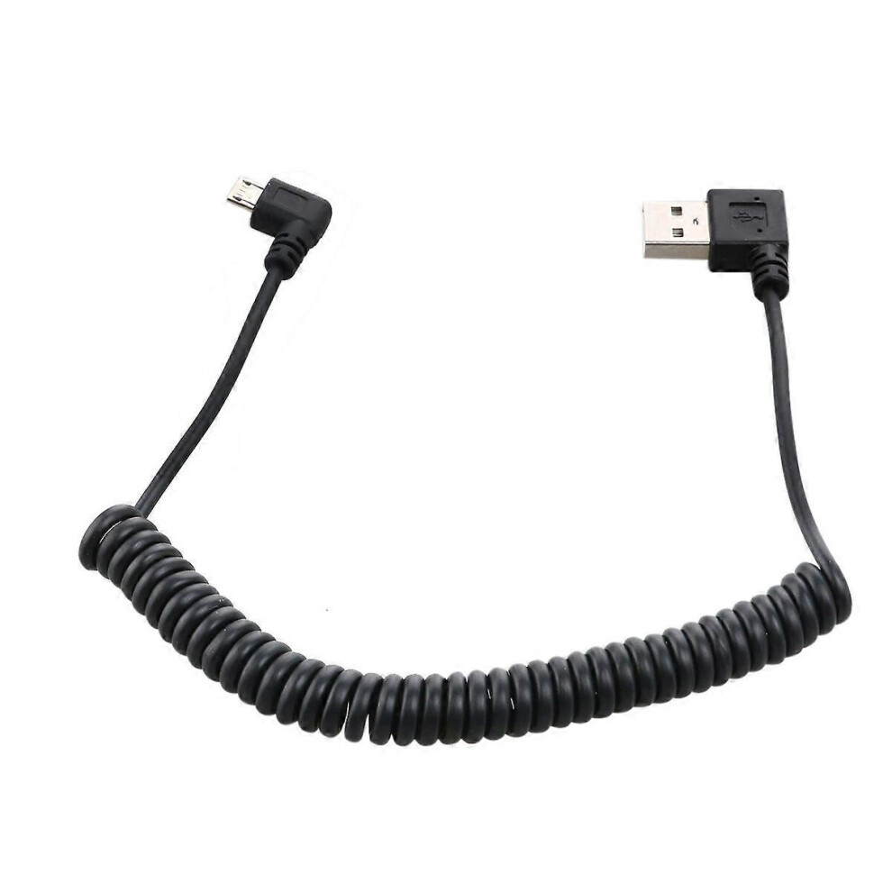Kricely (As Show, One Size) 1.5M Spiral Coiled Usb Micro 5 Pin Male To Usb 2.0 Male Data Charge Cable (Black)