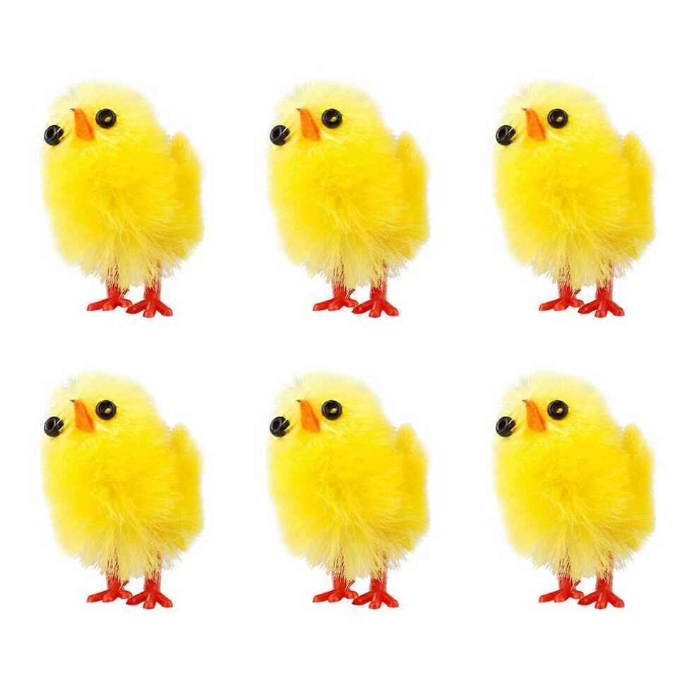 Kricely (As Show, One Size) 6Pcs Creative Easter Plastic Chick Shape Desktop Office Housewarming Decorations