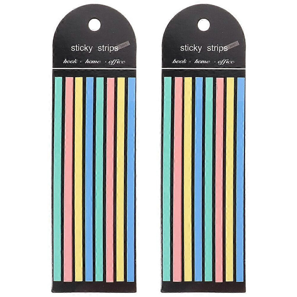 Kricely (As Show, One Size) 2 Books Long Note Strip Colored Highlight Strips Portable Page Markers For Highlight