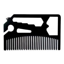 (As show, One size) 1Pc Stainless Steel Portable Comb Pocket Comb Men Hair Brush Bottle Opener