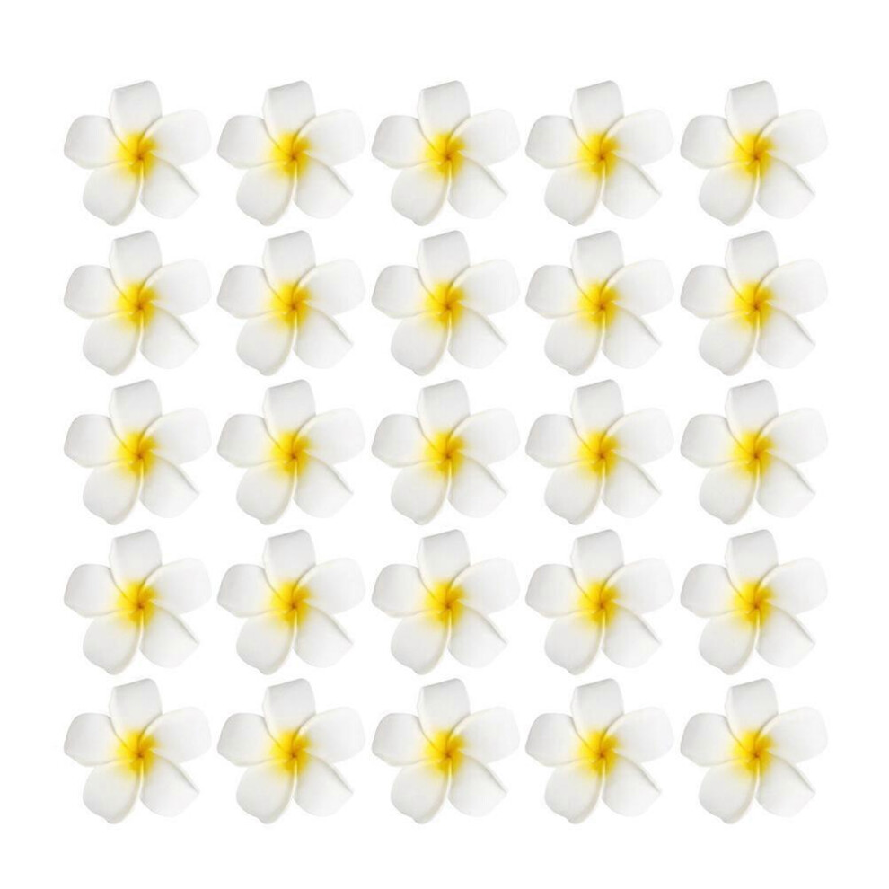 Kricely (As Show, One Size) 25Pcs A Pack Frangipani Hairpins Simulation Hair Clip Bridal Barrette Hairclip Hair Accessory For Women Lady (7Cm Include Cl Black