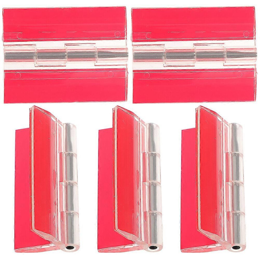Kricely (As Show, One Size) 5Pcs Self-Adhesive Acrylic Hinges Universal Piano Hinges Transparent Acrylic Box Adhesive Hinges