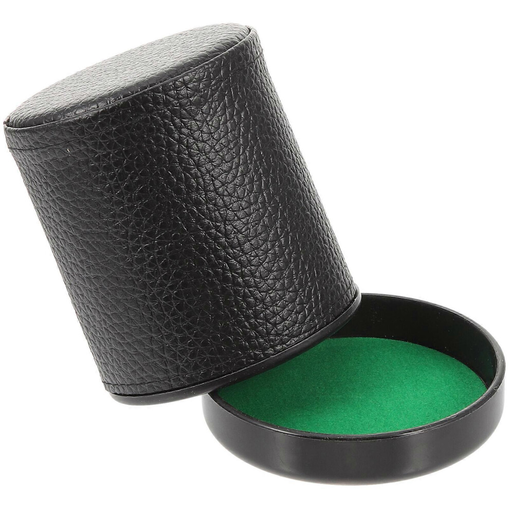 Kricely (As Show, One Size) 1 Set Of Leather Dice Cup With Lid Mute Shaking Dice Cup Delicate Dice Cup Supple
