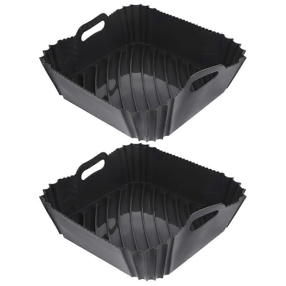 Kricely (As Show, One Size) 2Pcs Air Fryer Silicone Liner Basket Air Fryer Silicone Pot Double Handle Air Fryer Basket Silicone Liner
