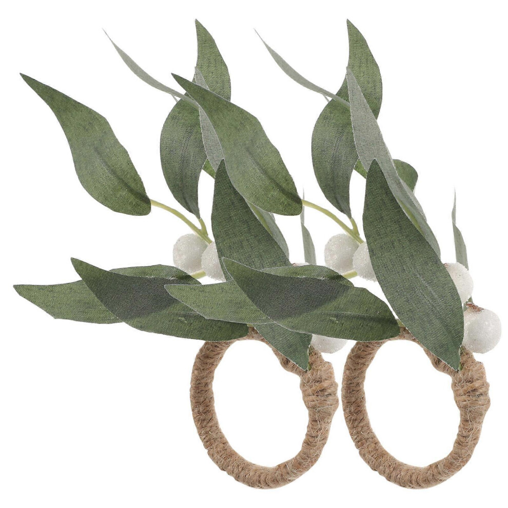 Kricely (As Show, One Size) 2Pcs Napkin Rings Leaf Napkin Rings Decor Leaf Farmhouse Napkin Ring Green