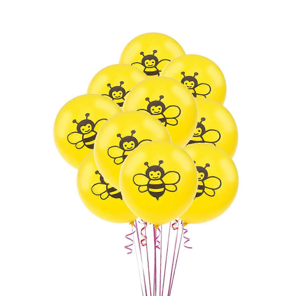 Kricely (As Show, One Size) 12Pcs 12 Inches Insect Bee Balloons Set Birthday Wedding Party Supplies Latex Balloons Party Decoration (Yellow) Yellow