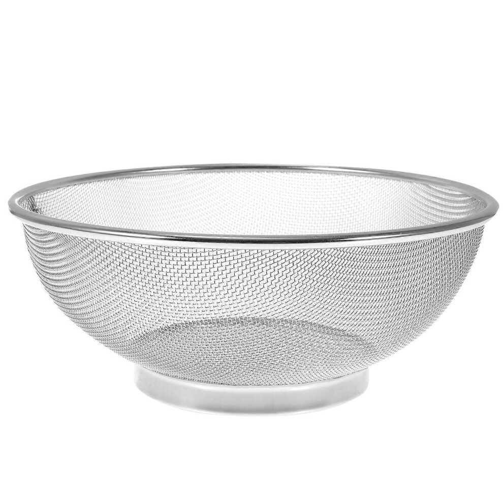 Kricely (As Show, One Size) Stainless Steel Mesh Colander Strainer Basket Drainer Fine Mesh Strainer Rice Washing Bowl