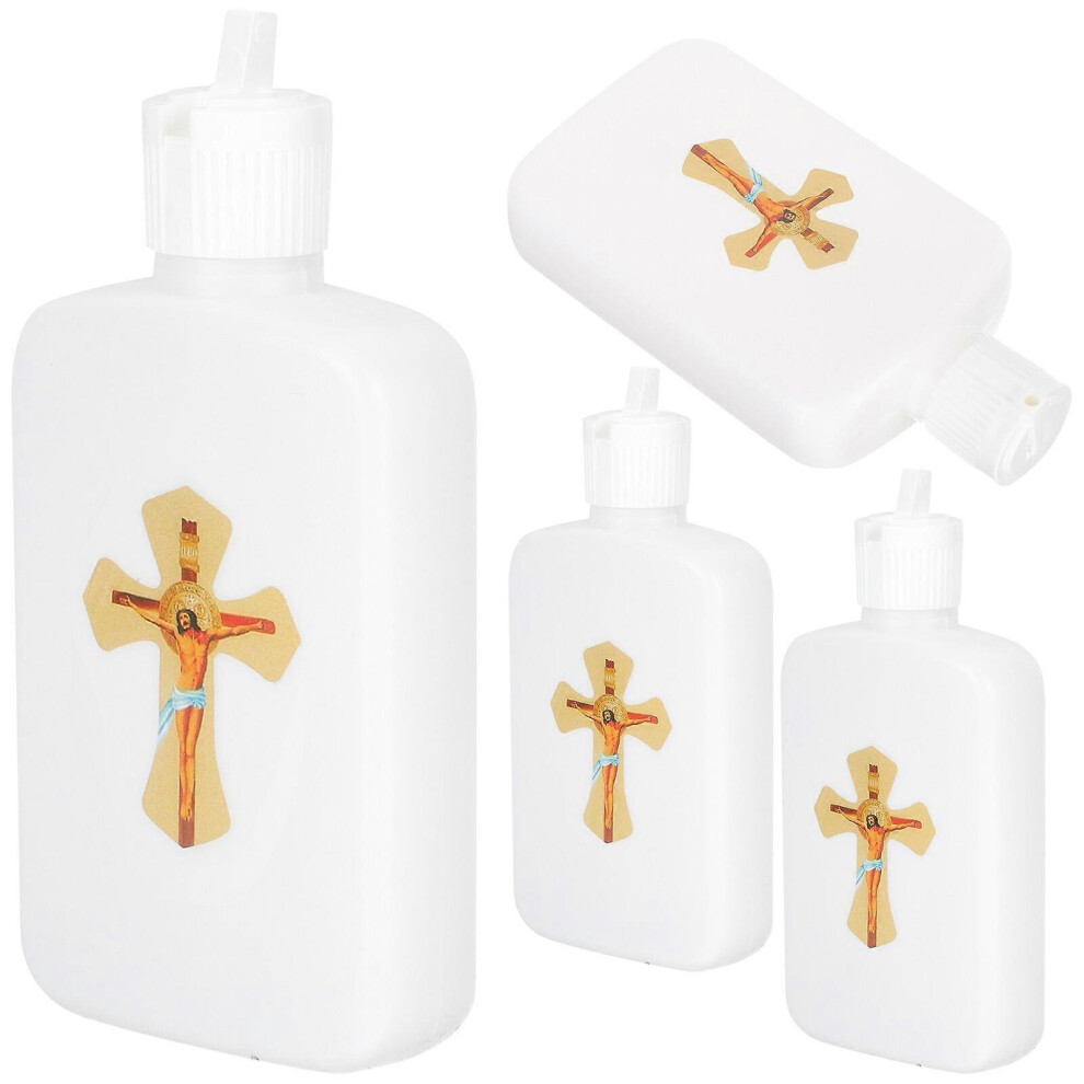Kricely (As Show, One Size) 6Pcs Empty Holy Water Bottles Catholic Christian Holy Water Bottle Cross Container