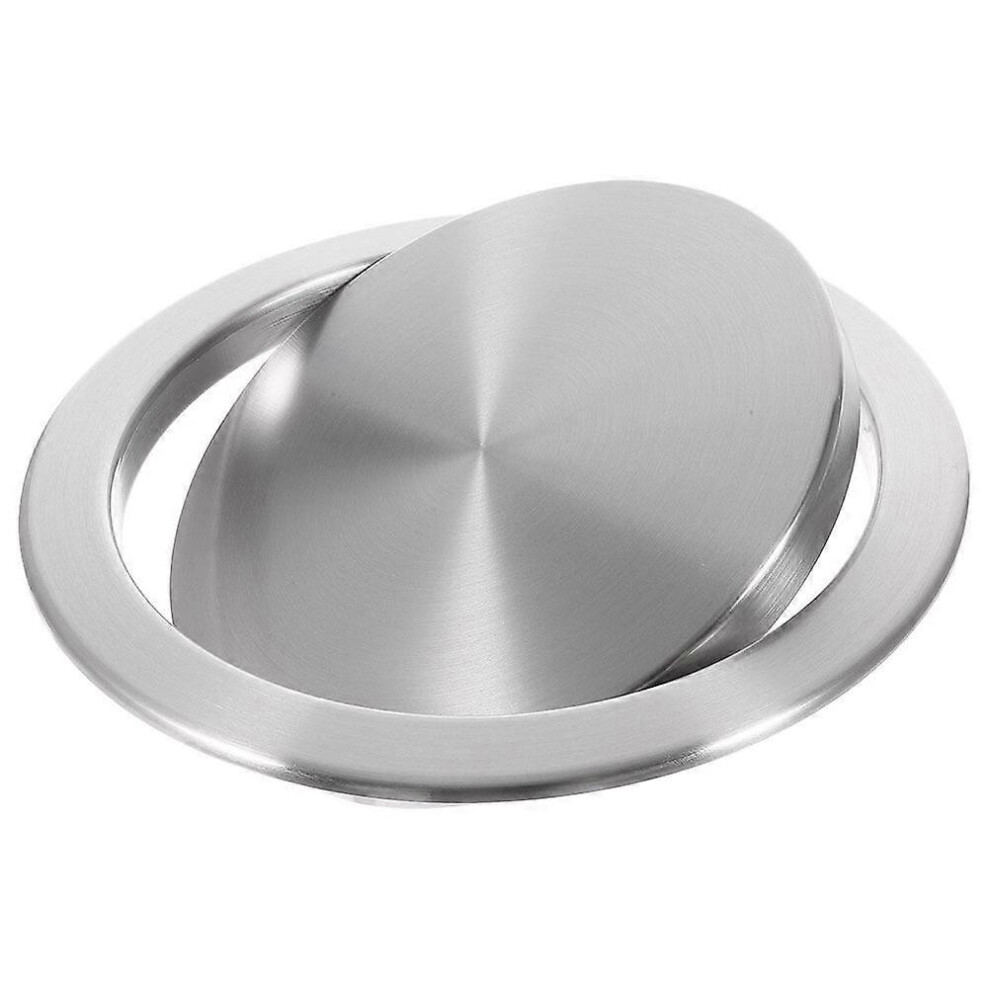 Kricely (As Show, One Size) Built-In Flap Cover Recessed Trash Bin Lid Auto Flap Trash Can Recessed Garbage Lid