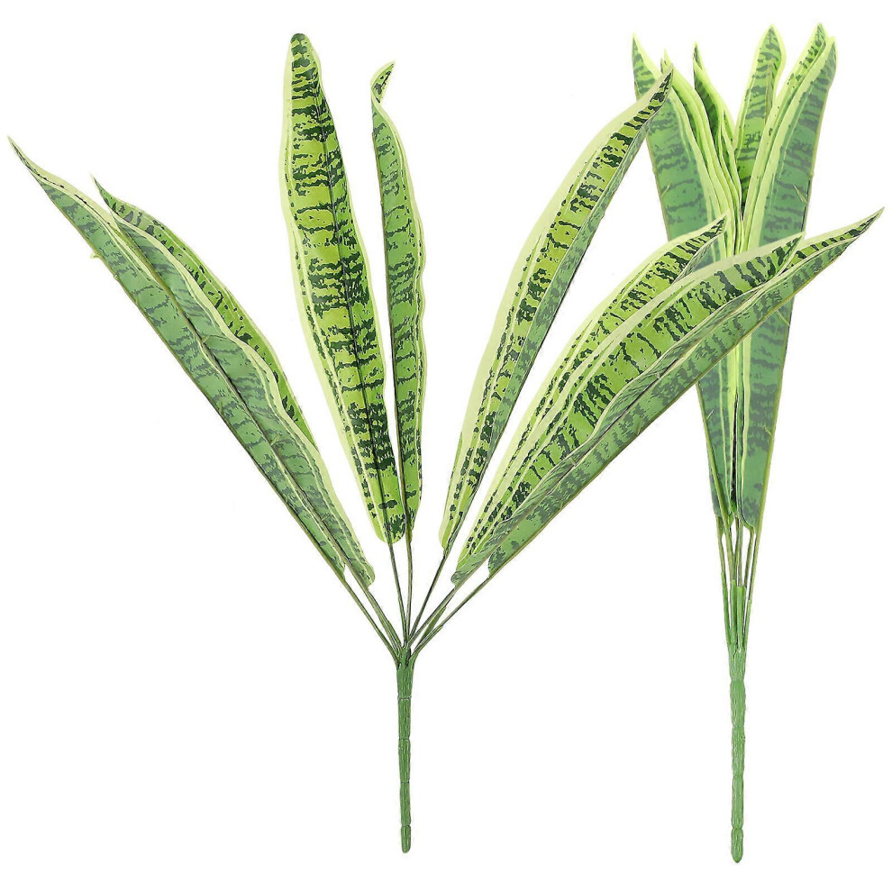 Kricely (As Show, One Size) 2Pcs Artificial Snake Plant Fake Sansevieria Artificial Potted Plants For Indoor Outdoor