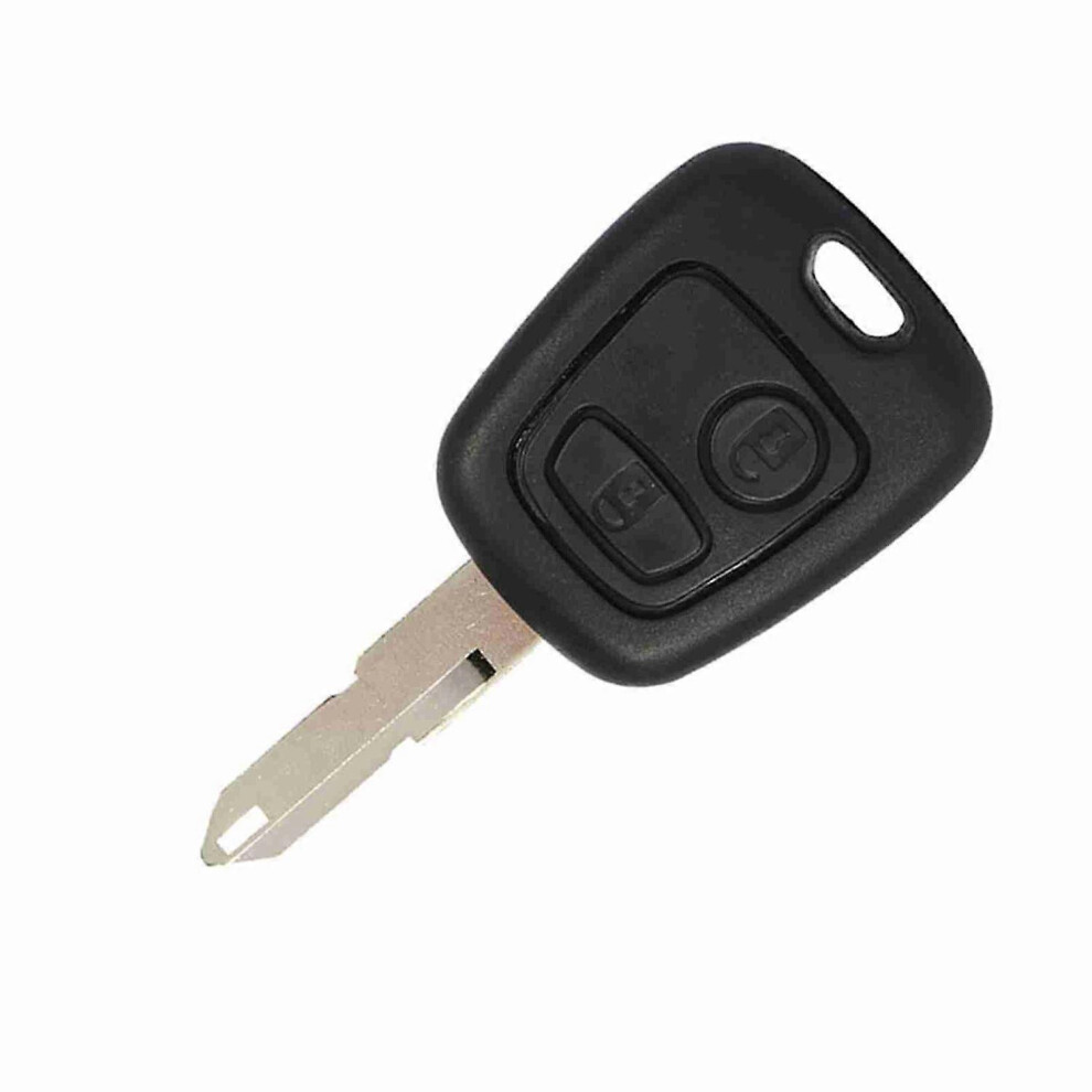 (As Show, One Size) 2 Buttons Uncut Blank Blade Remote Auto Car Key Fob Shell Case Replacement For Peugeot 206 6909775599334