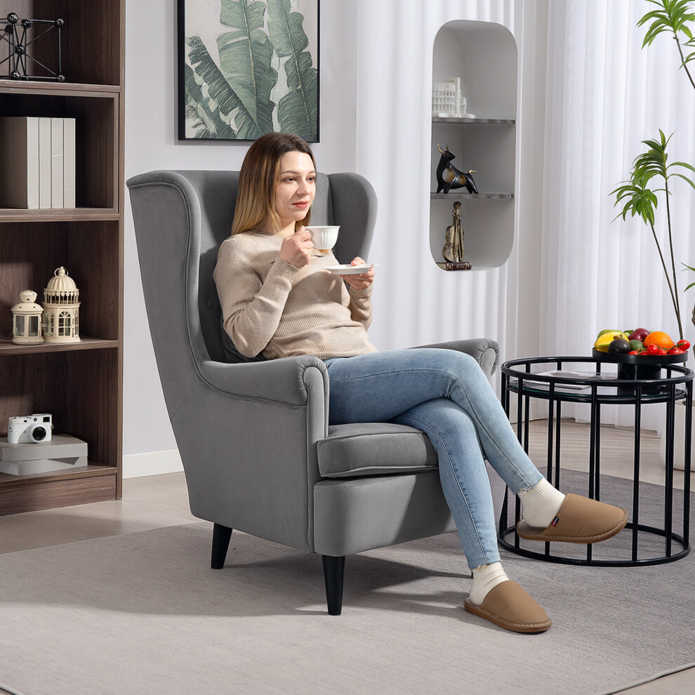 Homcom Accent Armchair Grey 120 Kg 83B-271V70cg 750 X 830 X 1,040 Mm - Image 5