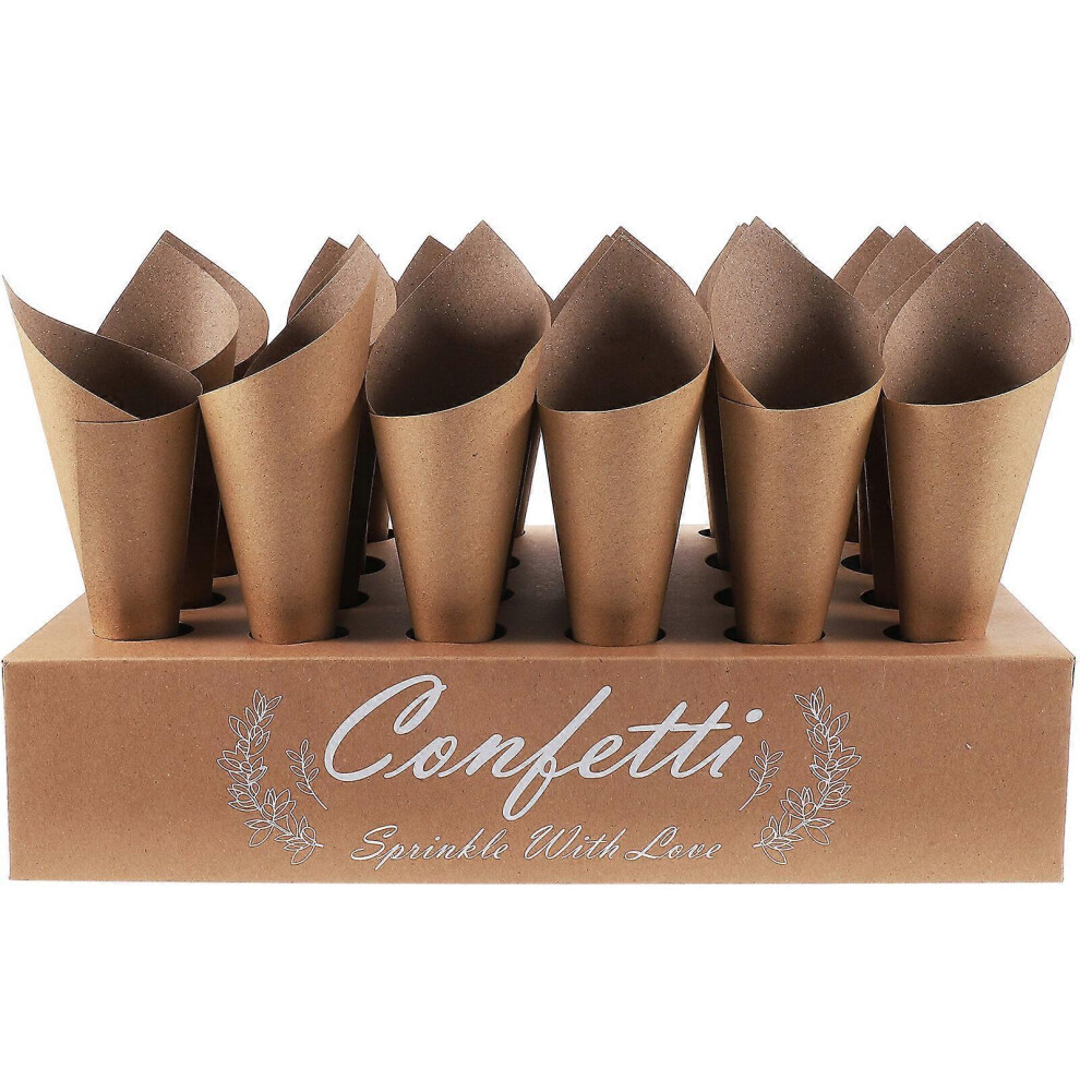 Kricely (As Show, One Size) 1 Set Of Wedding Paper Cones Confetti Paper Cones Flower Petal Cones Paper Cones For Food