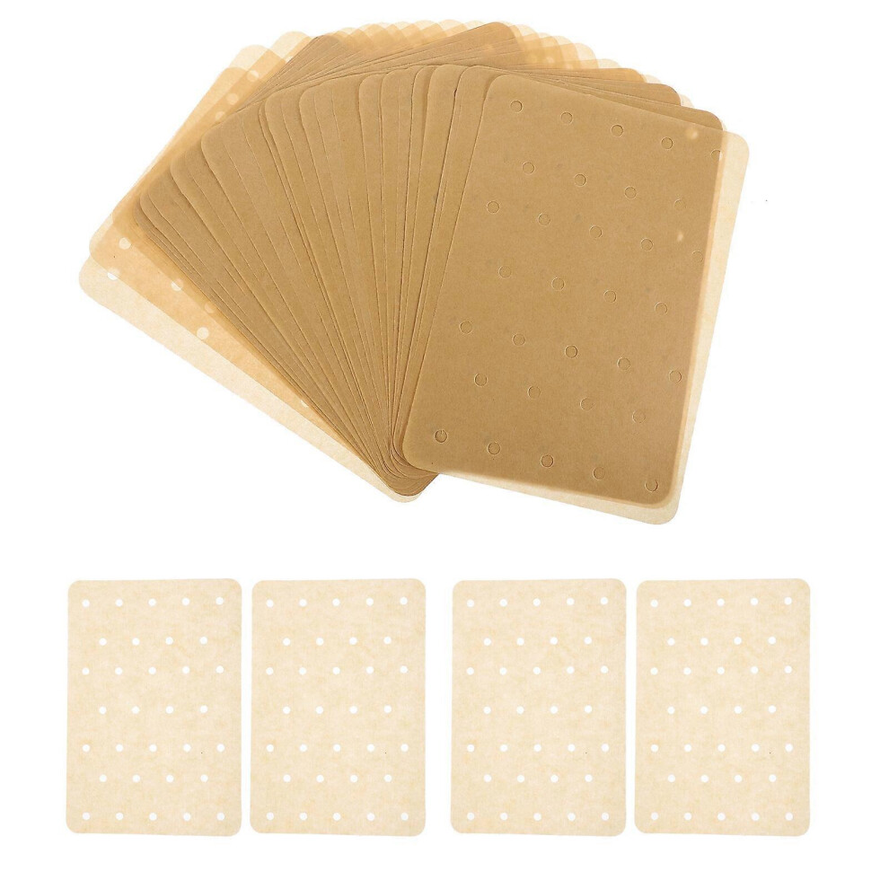 Kricely (As Show, One Size) 100 Sheets Of Disposable Air Fryer Liner Rectangular Perforated Baking Paper Microwave Oven Liner Paper