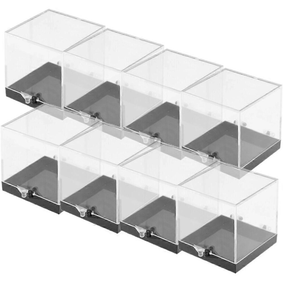 Kricely (As Show, One Size) 8Pcs Mineral Specimen Display Boxes Specimen Storage Cases Transparent Boxes