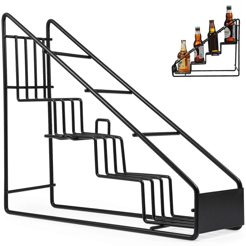 Kricely (As Show, One Size) Stainless Steel Sugar Syrup Shelf Desktop Syrup Display Organizer Stepped Storage Rack For Coffee Shop Home Kitchen