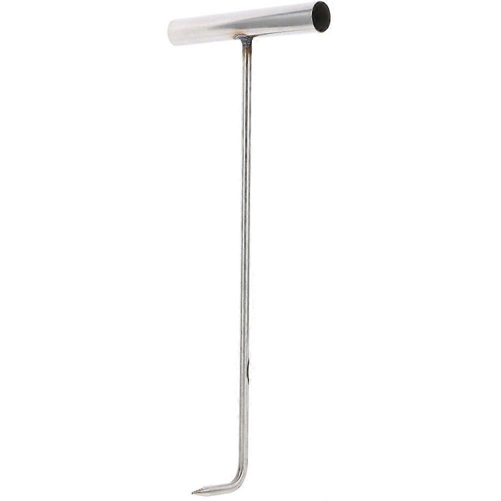 Kricely (As Show, One Size) Manhole Cover Hook Heavy Duty Manhole Lid Hook T Handle Manhole Hook Puller