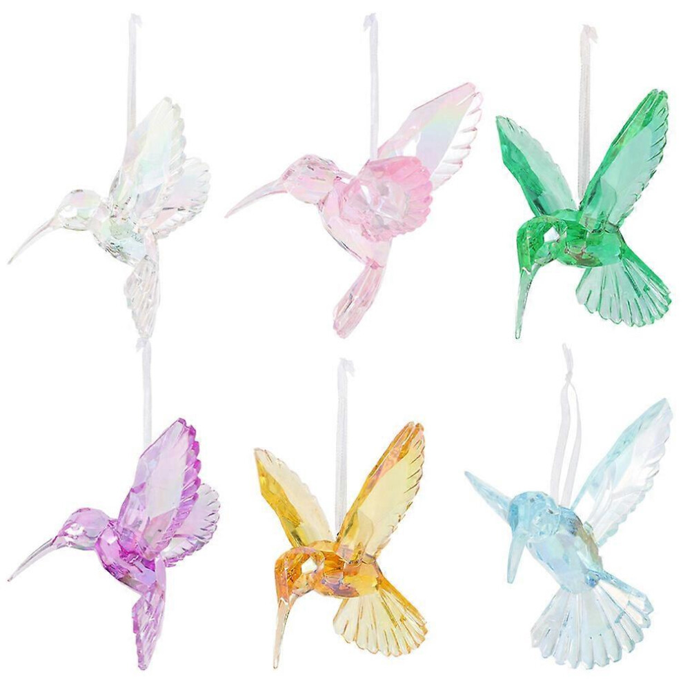 Kricely (As Show, One Size) 6Pcs Hummingbird Ornament Hummingbird Pendant Decorative Hummingbird Decoration
