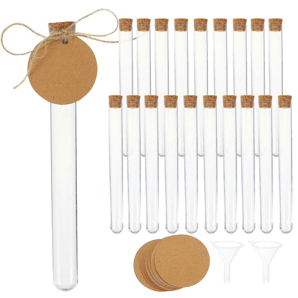Kricely (As Show, One Size) 1 Set Of Test Tubes Clear Test Tubes Small Test Tubes Test Tubes With Cork Stoppers Labels