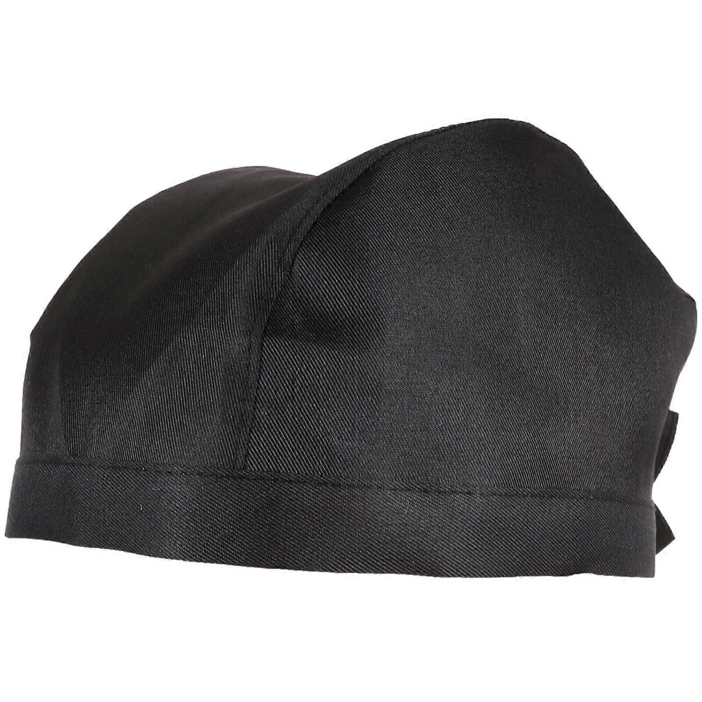 Kricely (As Show, One Size) Fashion Chefs Hat Kitchen Catering Skull Ribbon Turban (Black) Black
