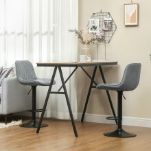 HOMCOM Bar Stools Set of 2, Modern Armless Bar Chairs, Charcoal Grey
