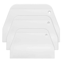 (As show, One size) BESTONZON 3PCS Cake Scraper Cake Trimming Tool Scrappers Cutters Smoother Tool Set (White)