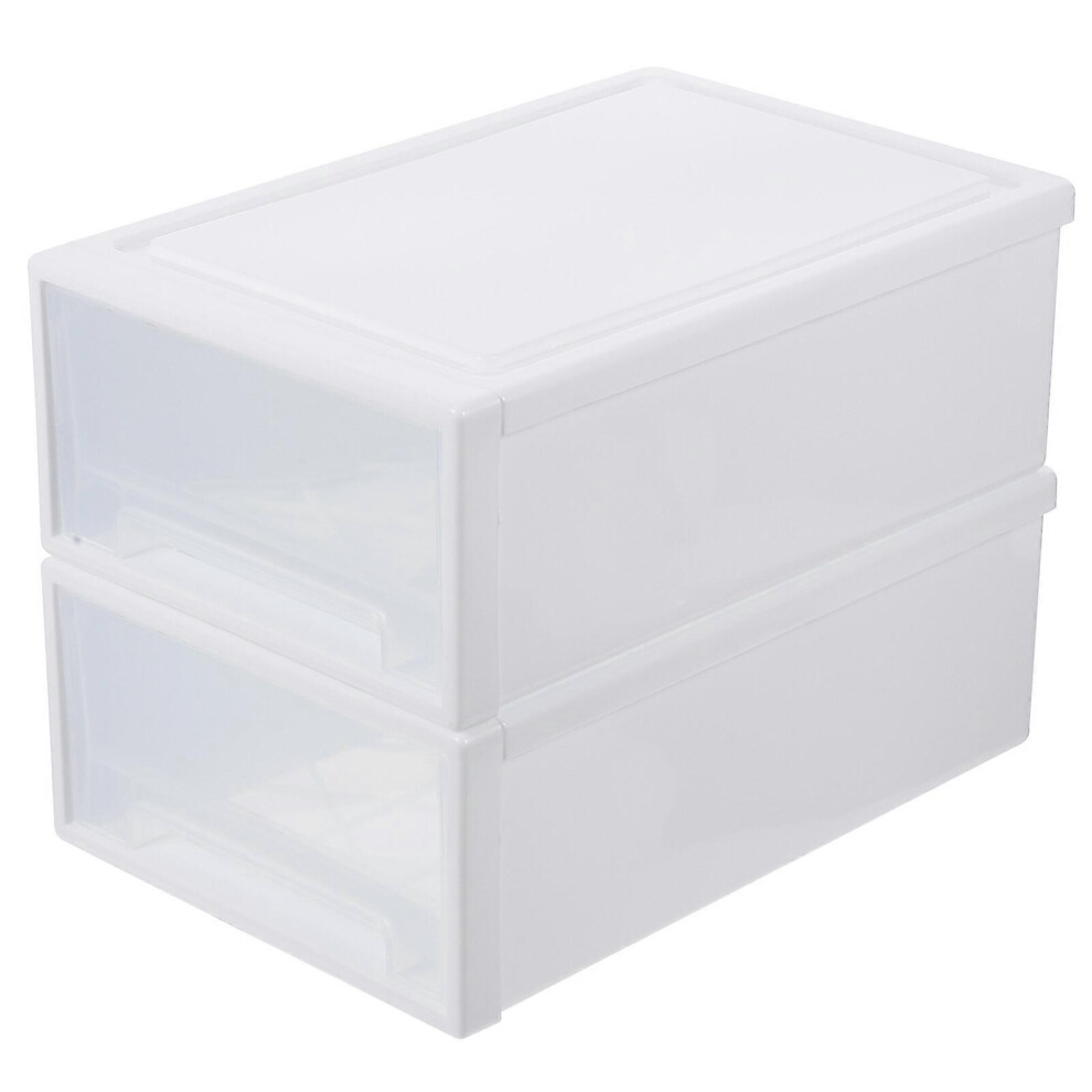 Kricely (As Show, One Size) 2Pcs Transparent Clothes Storage Clothes Containers Plastic Shoes Organizer