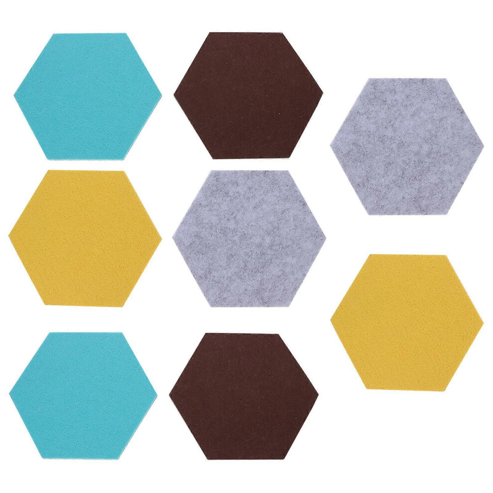 Kricely (As Show, One Size) 8Pcs Felt Hexagon Tile Board Felt Wall Board Self-Adhesive Wall Memo Board
