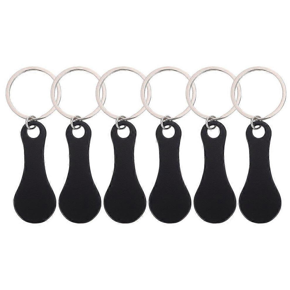 Kricely (As Show, One Size) 6 Pcs Shopping Trolley Tokens Stainless Steel Key Ring Shopping Cart Trolley Tokens
