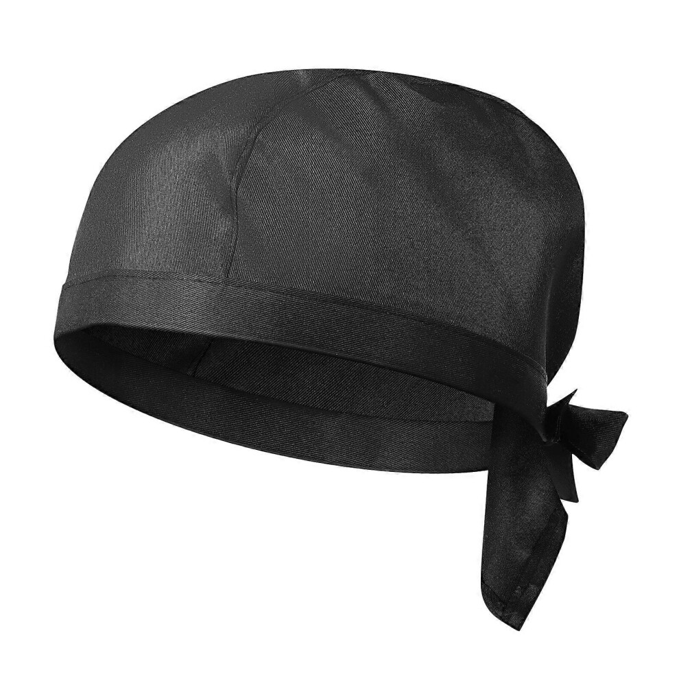 (As show, One size) DOITOOL Pirate Chef Hat Waiter Uniform Bakery BBQ Grill Hat Restaurant Cook Work Hat (Black)-image-OPC-PH2RR5G-NEW