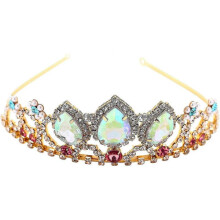 Girls Birthday Gift Rapunzel Tiara Aurora Borealis Stone Sparkle Gold Crown Halloween Princess Tangled Costume Jewelry
