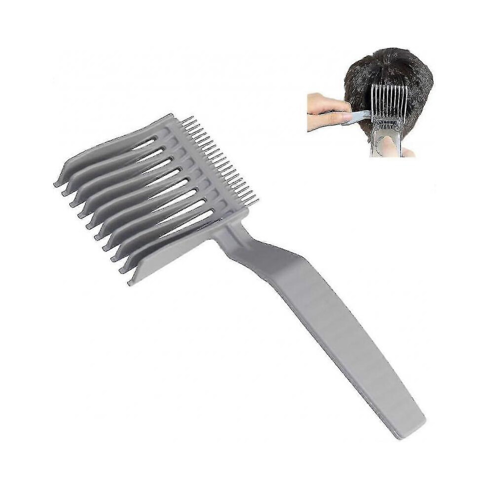 Unisex Grey (, 1Pcs) Barber Fade Combs, Hair Clipper Comb, Curved Barber Comb For Men, Professional Flat Top Hair Cutting Comb, Curved Positioning Comb