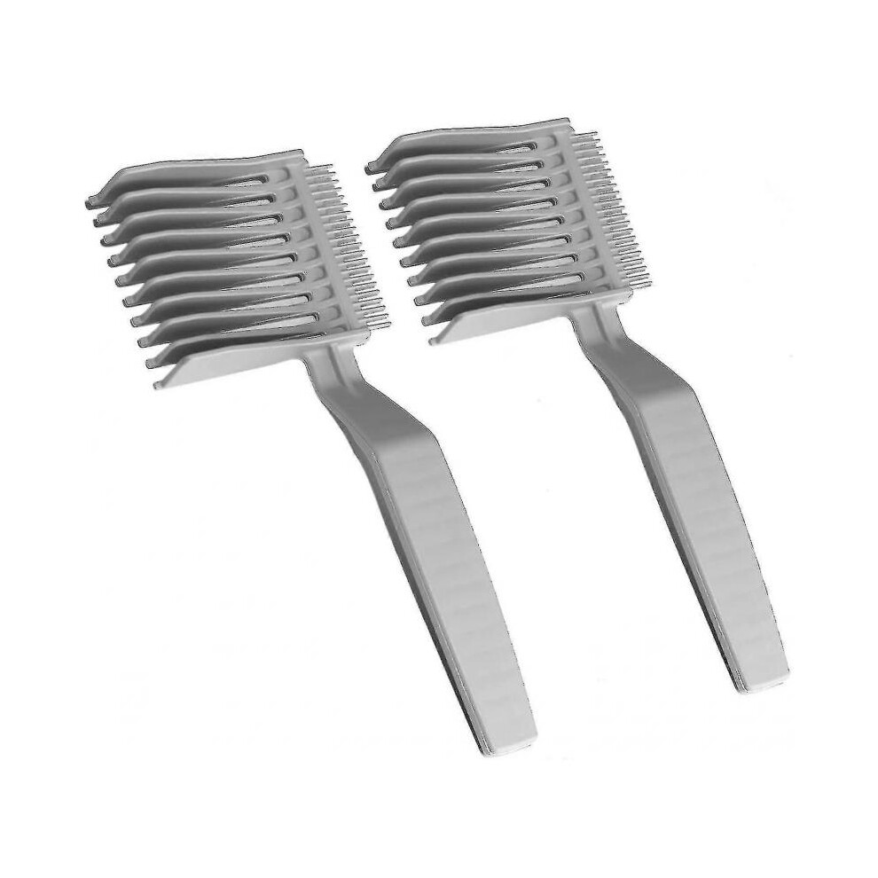 Unisex Grey (, 2Pcs) Barber Fade Combs, Hair Clipper Comb, Curved Barber Comb For Men, Professional Flat Top Hair Cutting Comb, Curved Positioning Comb