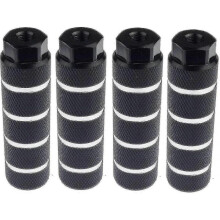 (black) 2 Pairs Aluminum Alloy Bike Pegs Rear Stunt Pegs Fit 3/8 Inch Axles, Black
