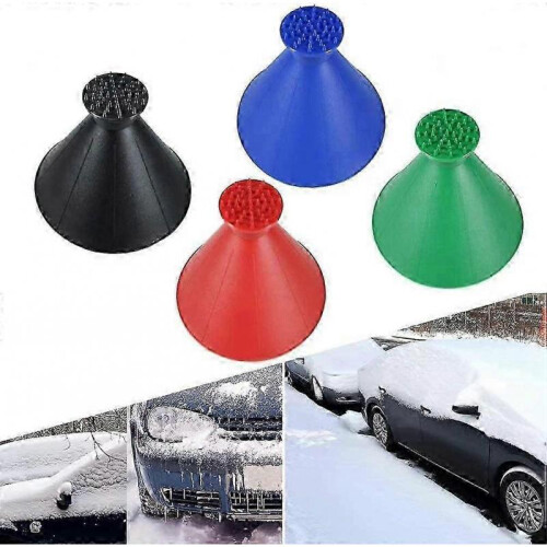 Round Windshield Ice Scraper, Magic Cone-Shaped Car Windshield Ice Scraper Funnel Car Snow