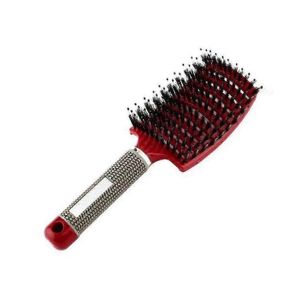 Red (1Pc, ) Detangling Nylon Bristle Brush Detangle Hairbrush Women Hair Scalp Massage Comb Brush